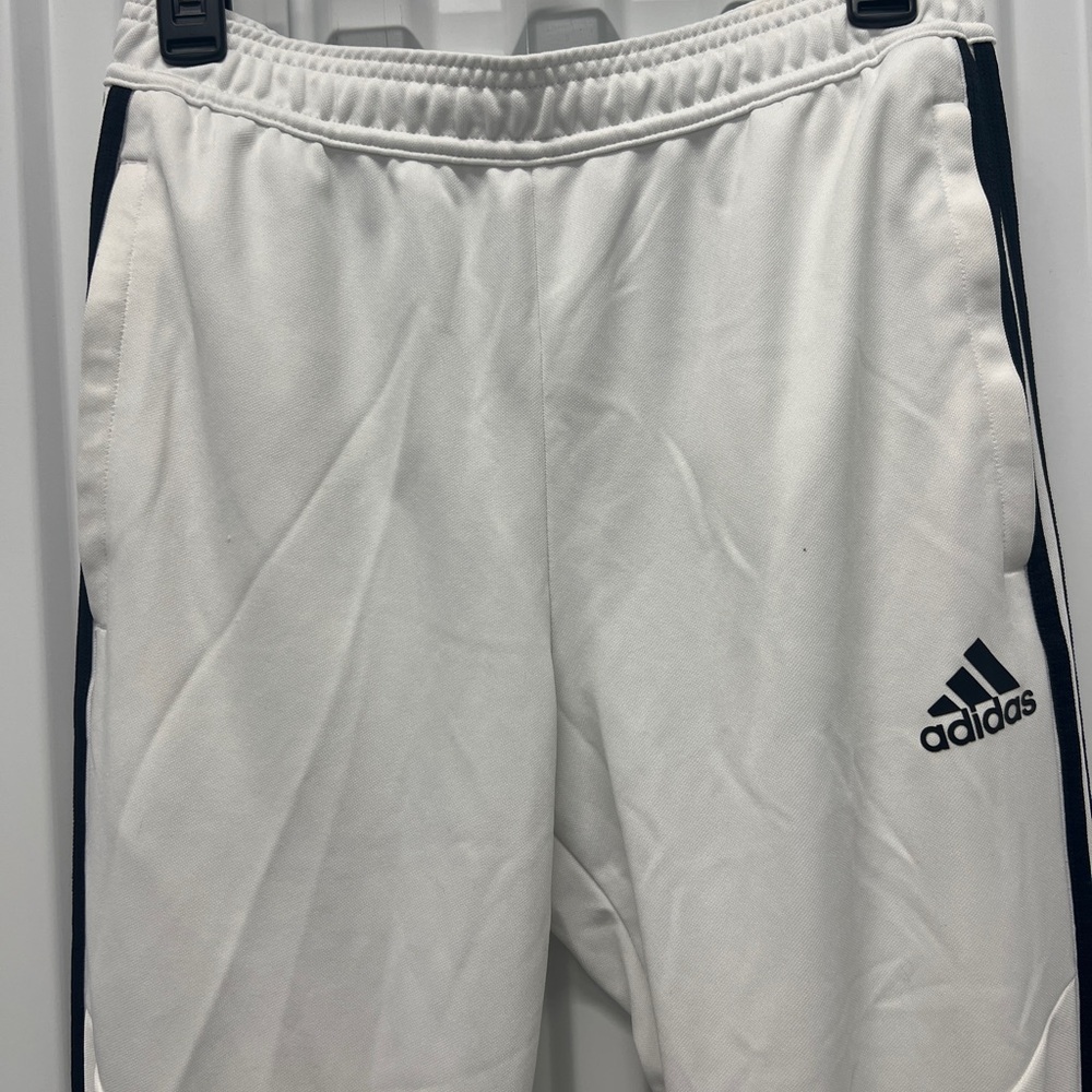Adidas White Climacool Joggers with Black Stripes